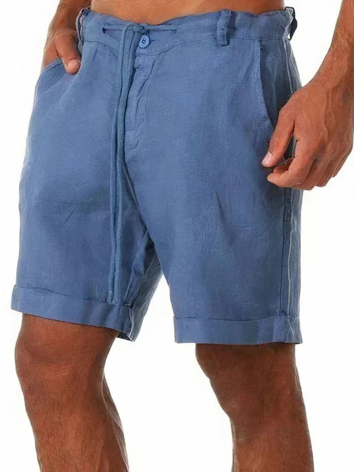 The Dolomites Men's Tailored Linen Drawstring Shorts