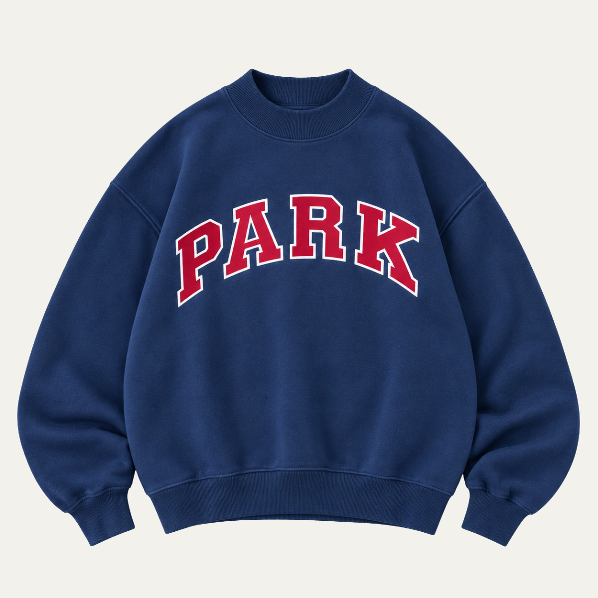 Oversized Mock Neck Varsity Sweatershirt
