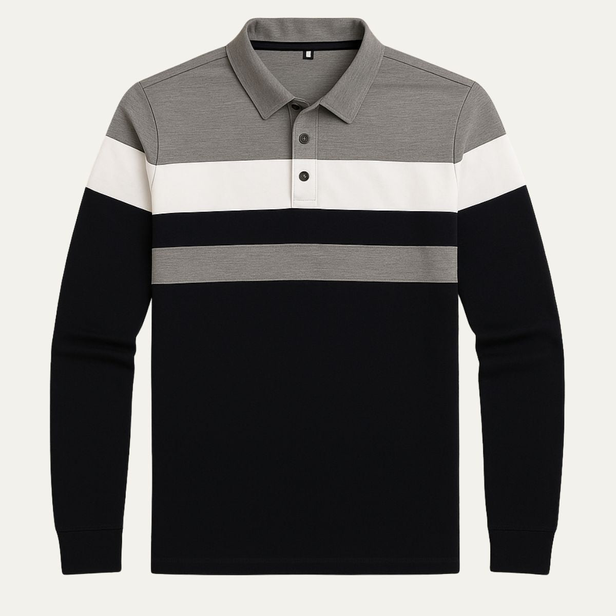 The Fairdale Men's Striped Long Sleeve Polo Shirt