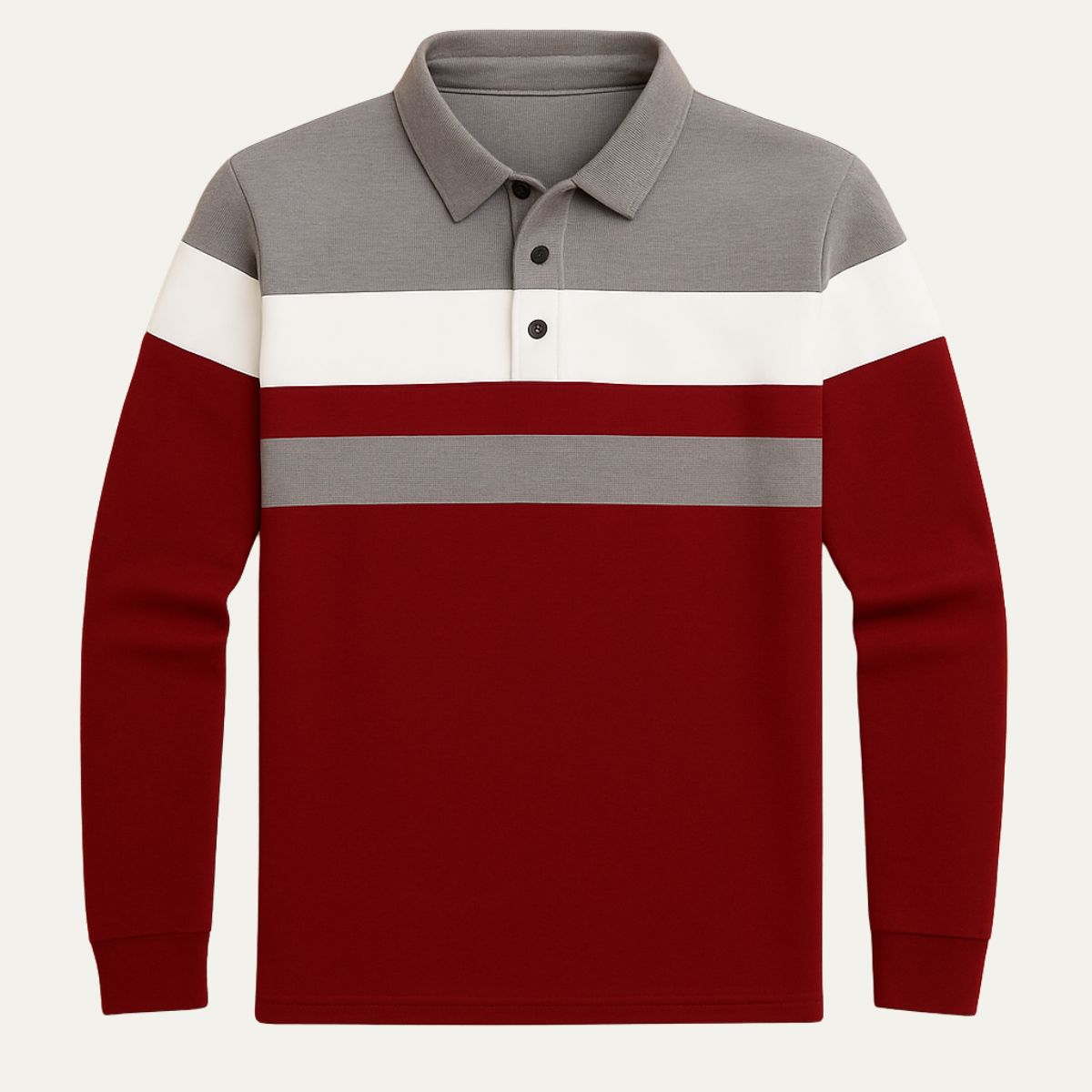 The Fairdale Men's Striped Long Sleeve Polo Shirt