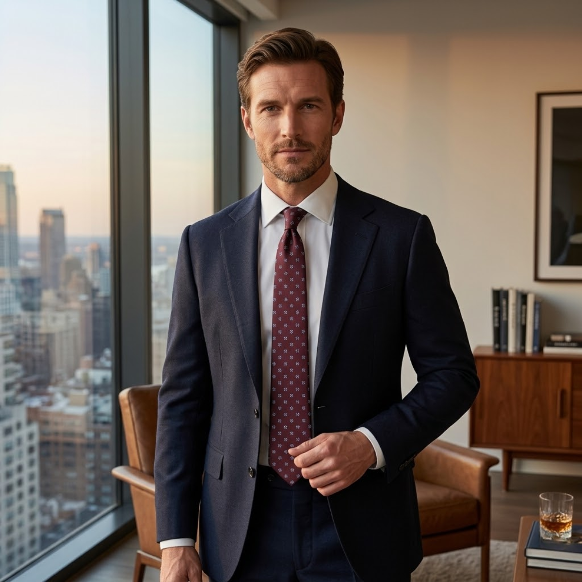 The Monterosso Men’s Luxury Silk Tie - Burgundy