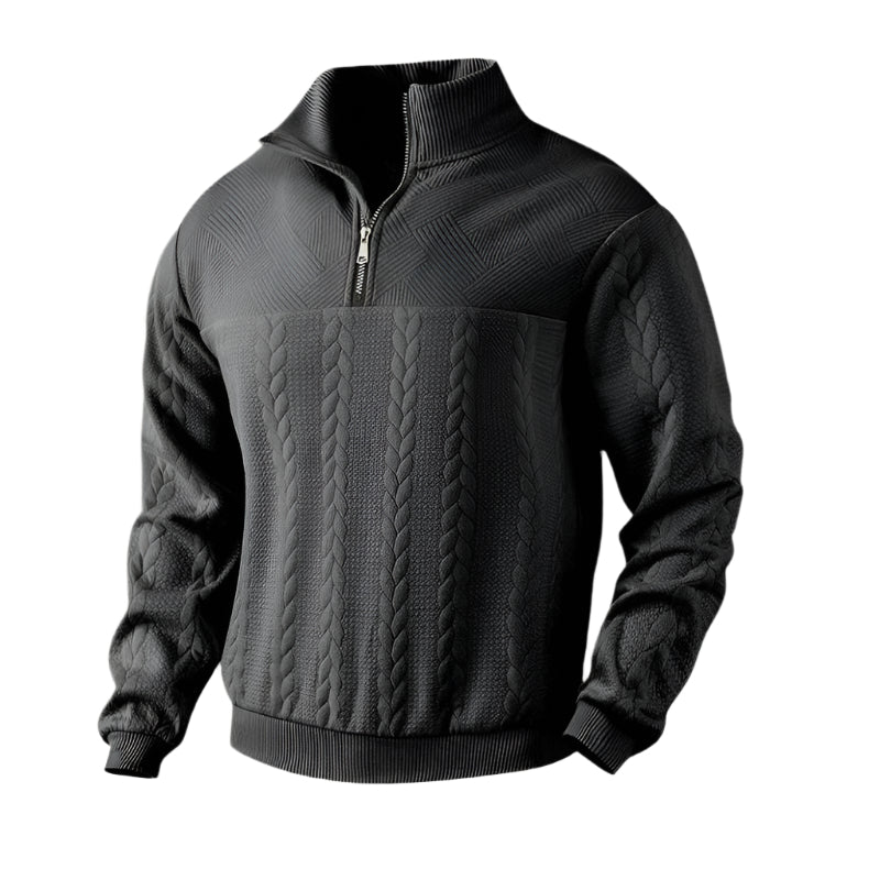 The Amalfi Half Zip Cable Knit Sweater for Men