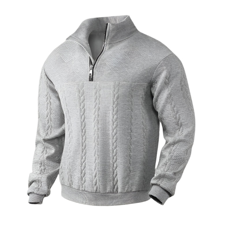The Amalfi Half Zip Cable Knit Sweater for Men