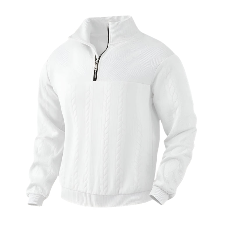 The Amalfi Half Zip Cable Knit Sweater for Men