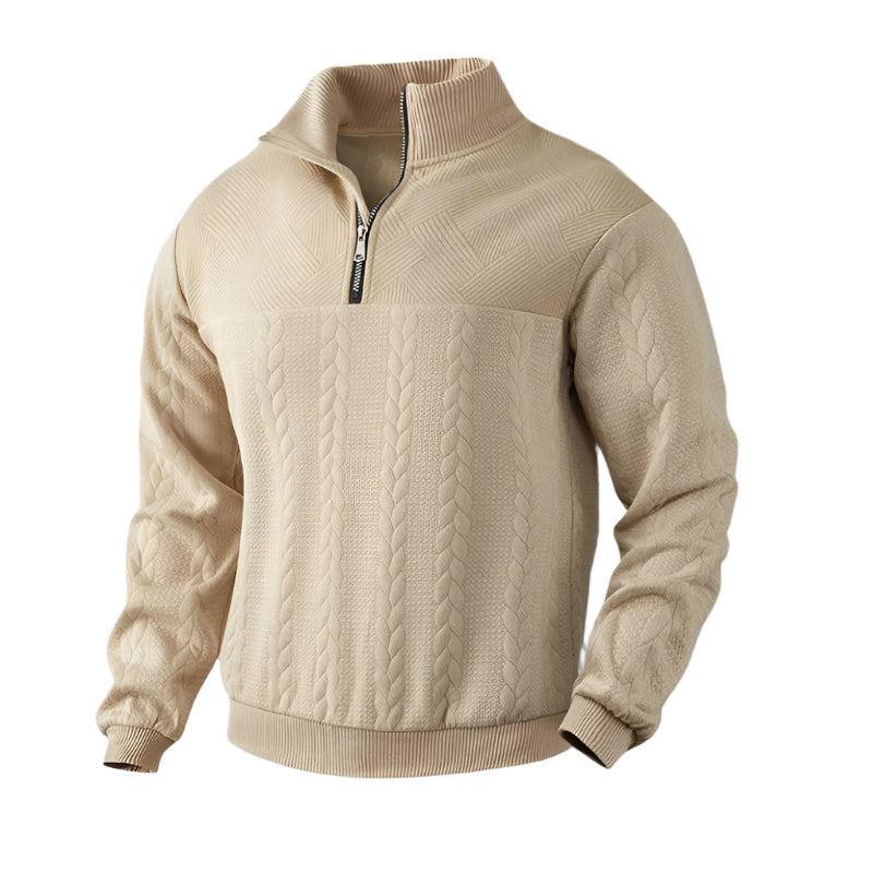 The Amalfi Half Zip Cable Knit Sweater for Men