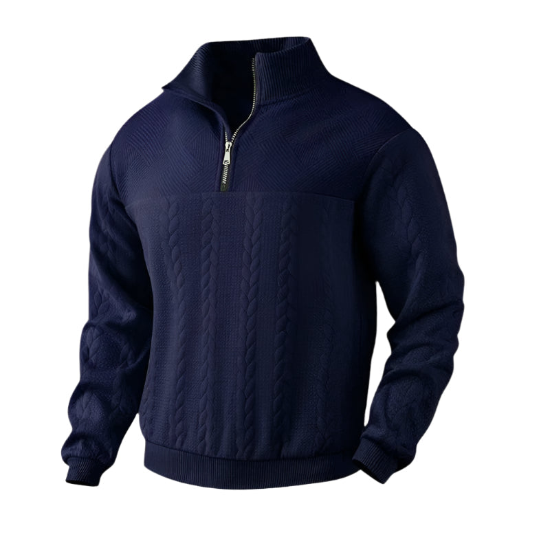 The Amalfi Half Zip Cable Knit Sweater for Men