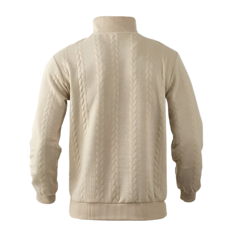 The Amalfi Half Zip Cable Knit Sweater for Men