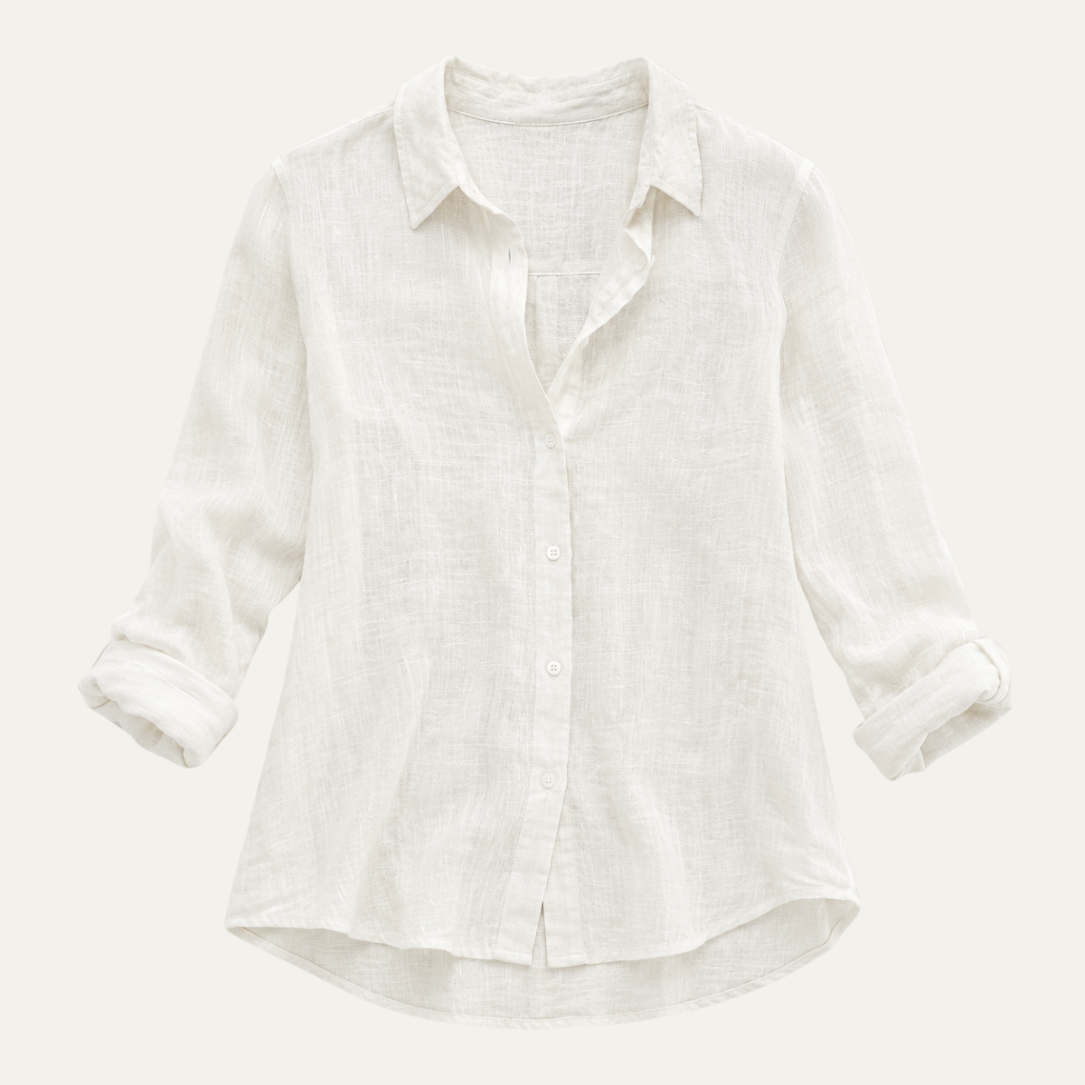 Summer Linen Blend Button Up Blouse