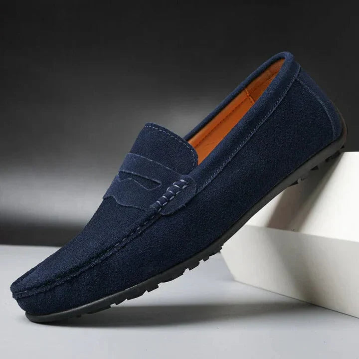 The Grosseto Men's Classic Suede Penny Loafers