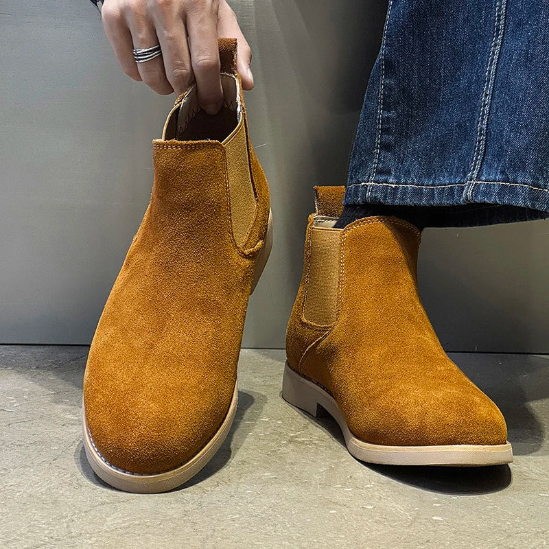 The Galloway Men's Casual Suede Ankle Chelsea Boots