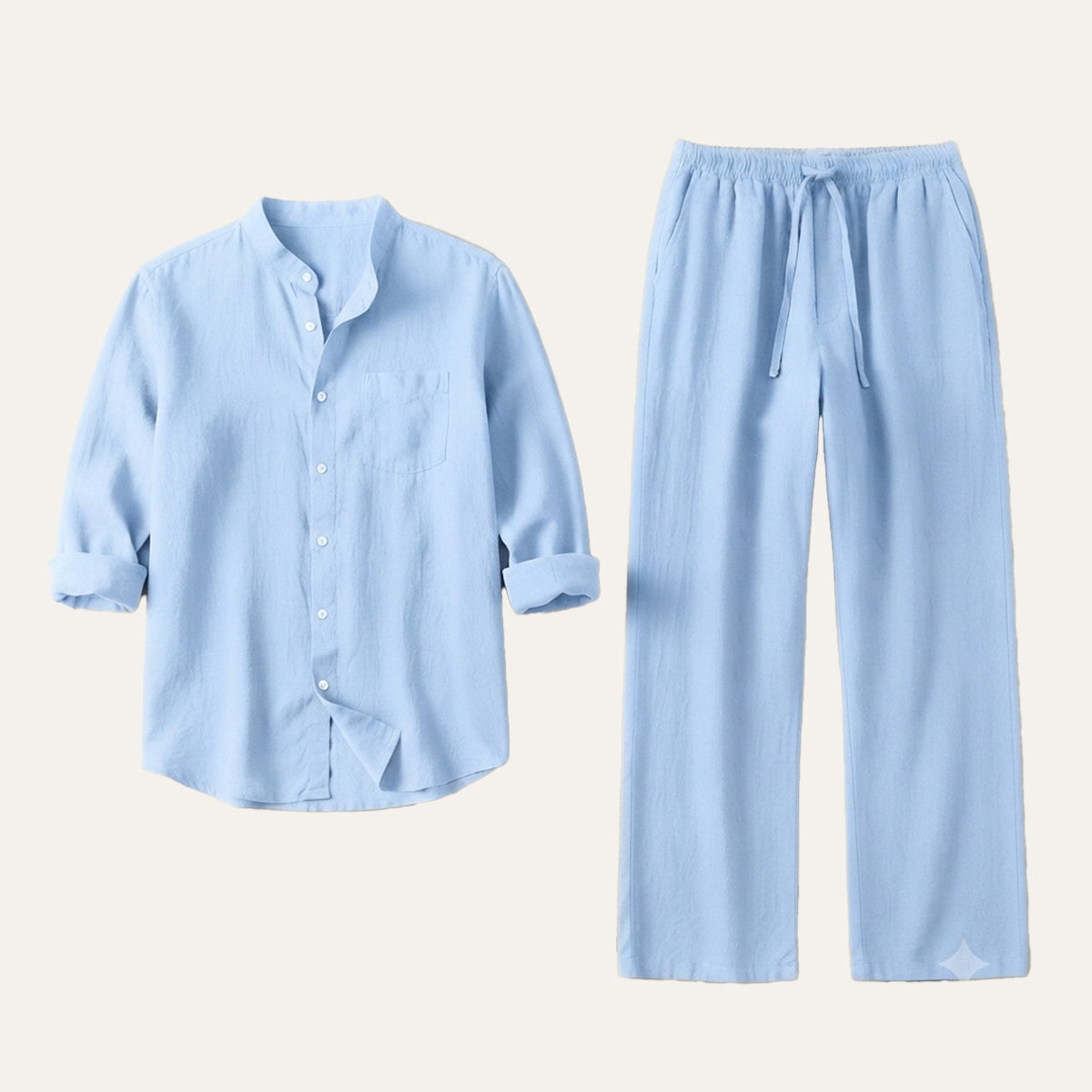 The Meadowwood Men’s Casual Linen Two Piece Set – Shirt & Pants