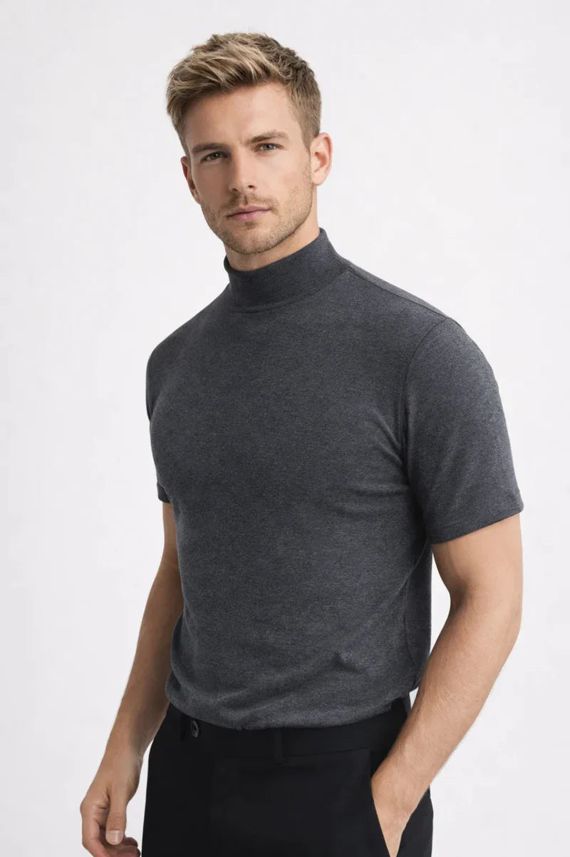 The Palermo Men's Mock Neck Fitted T Shirt