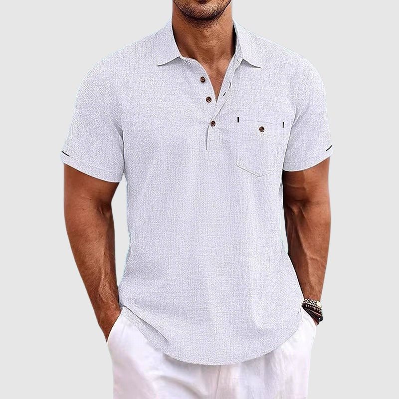 The Siracusa Men's Breathable Linen Polo Shirt