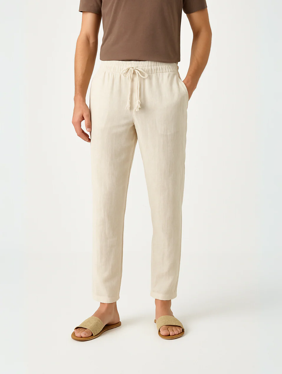 The Colchester Men's Old Money Beige Linen Pants