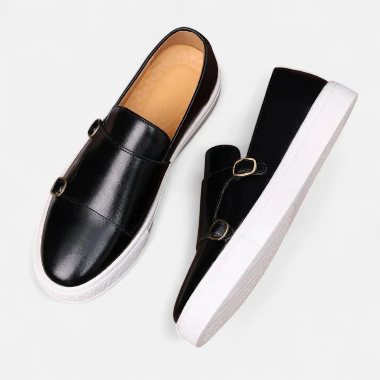 The Magherafelt Men's Double Monk Strap Leather Loafers