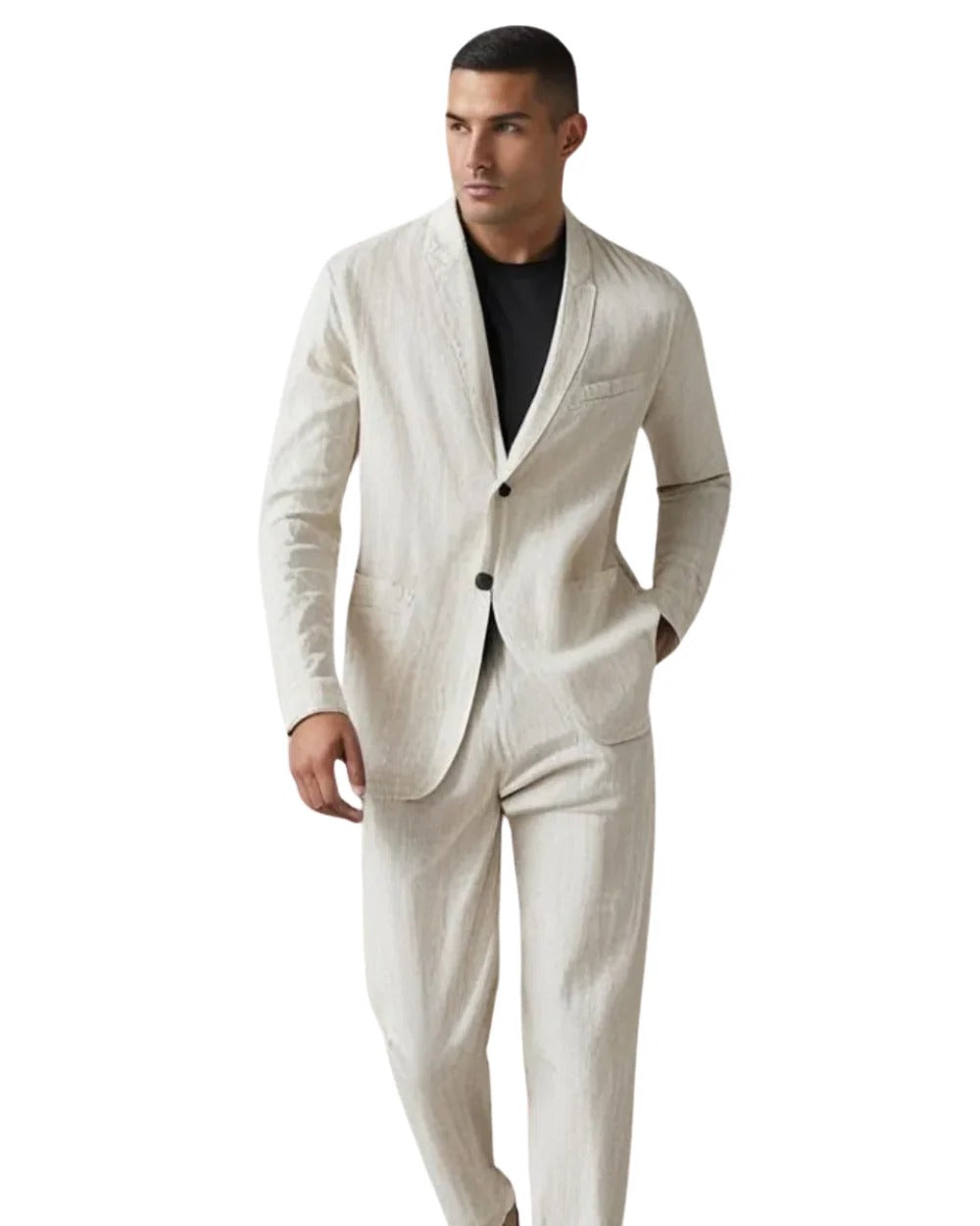 The Naples Men’s Linen Summer Blazer and Pants Set