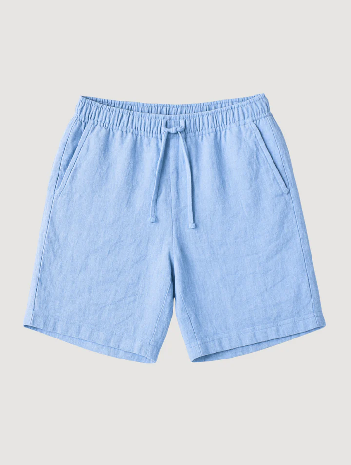 The Lisbon Men's Linen Old Money Blue Shorts