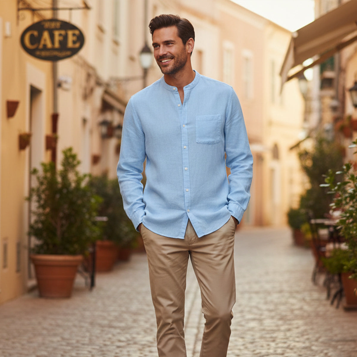 The Brighton Linen Shirt – Long Sleeve Shirt for Men