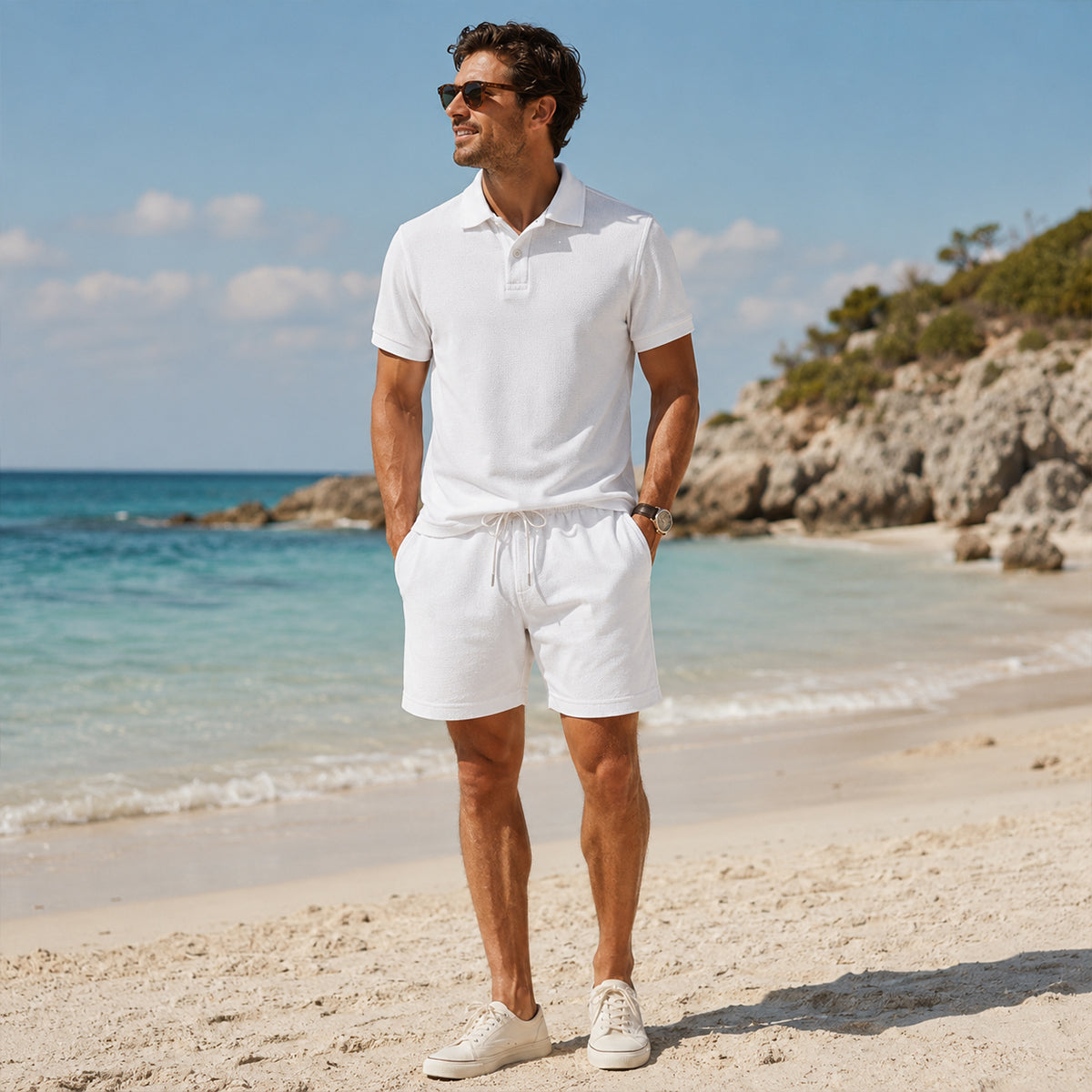 The Ashwood Creek Men’s Casual Co Ord Set – Shirt & Shorts
