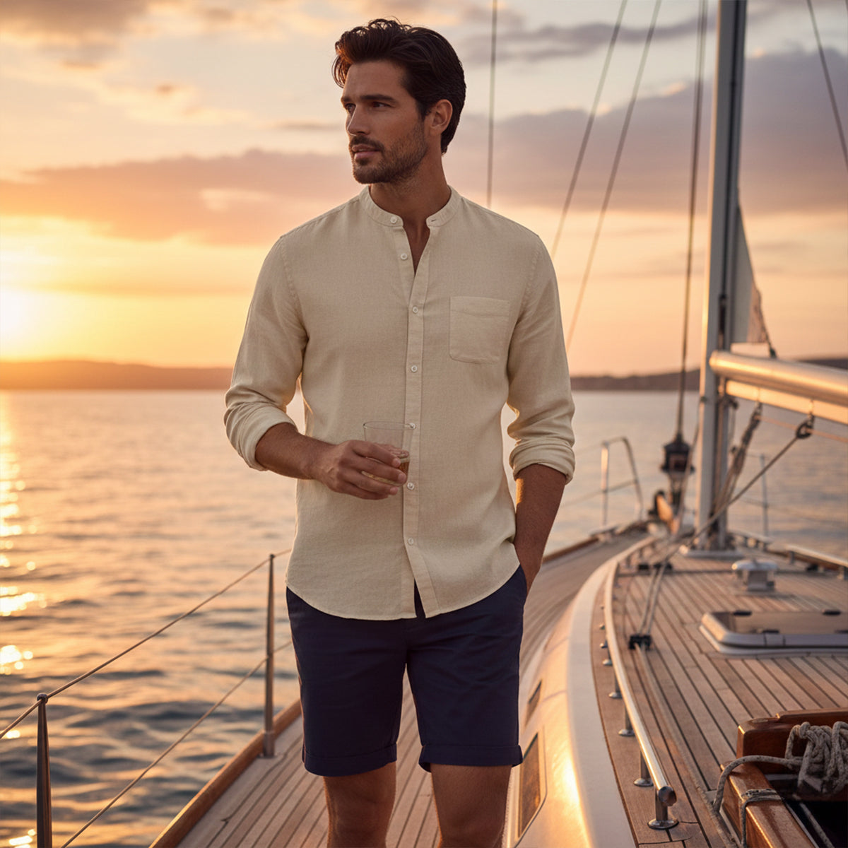 The Brighton Linen Shirt – Long Sleeve Shirt for Men