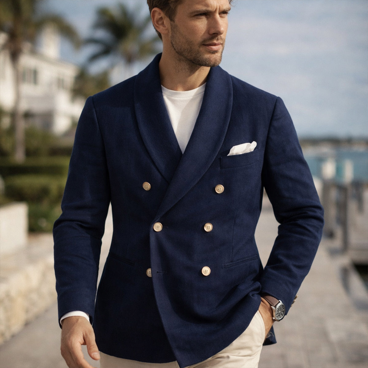 The Cannes Men’s V Neck Double Breasted Shirt