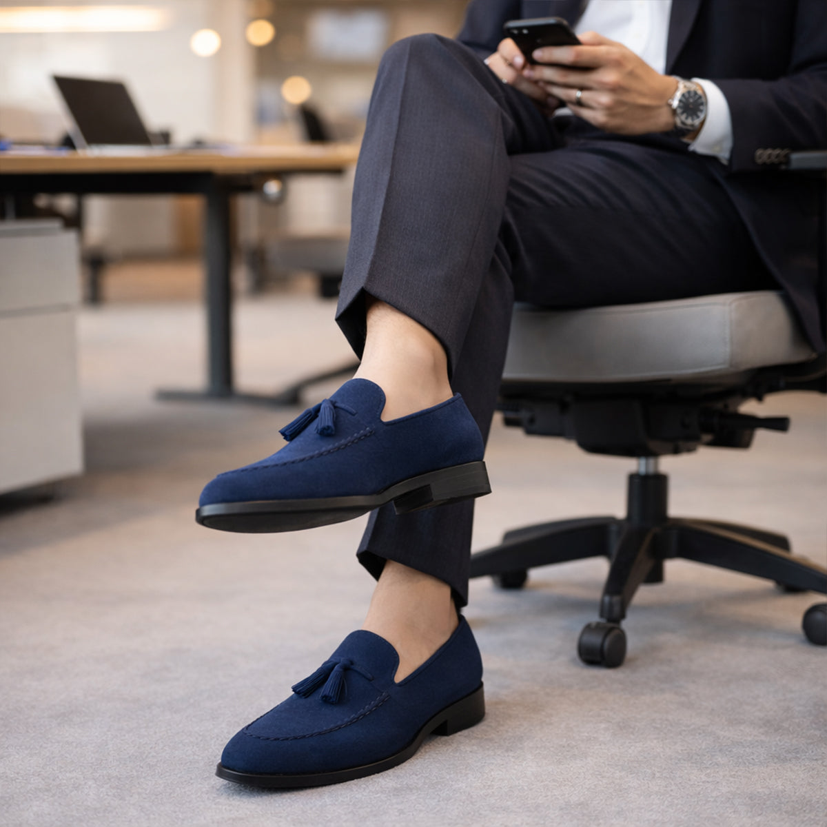 The Livorno Men’s Suede Tassel Loafer