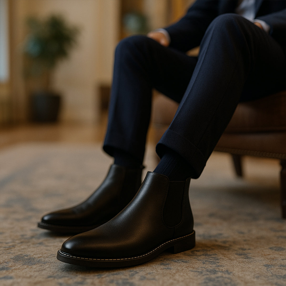 The Fort William Men's Stylish Comfortable Leather Chelsea Boots