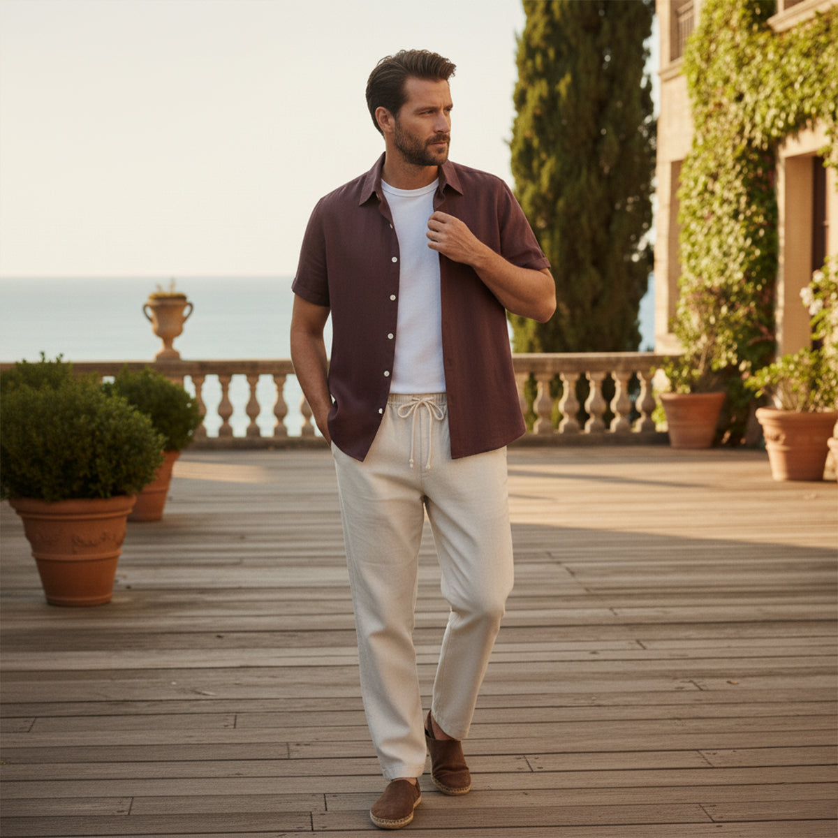 The Amalfi Linen Set – Summer Shirt & Pants for Men