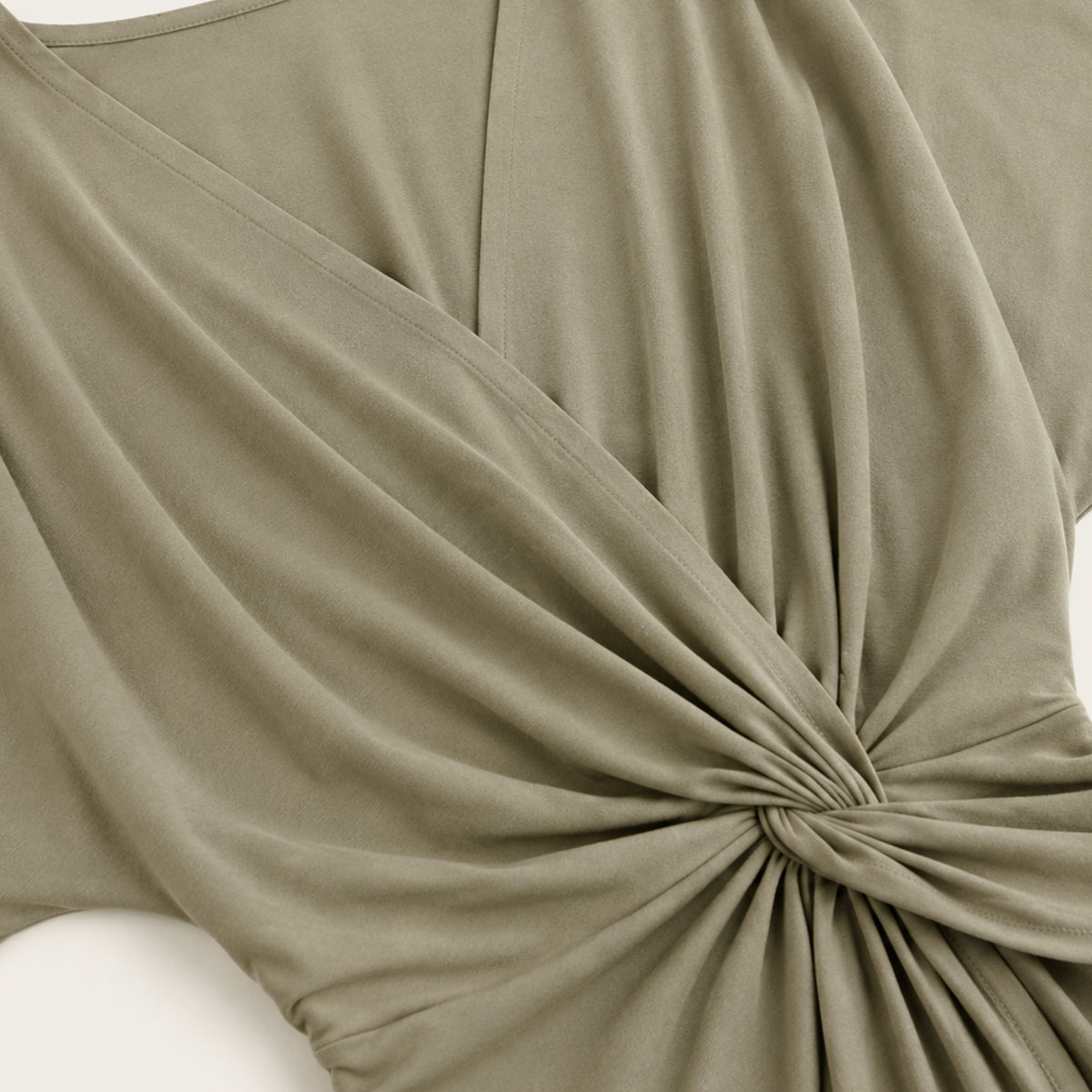 Twist Front Midi Dress - Elegant Wrap Silhouette