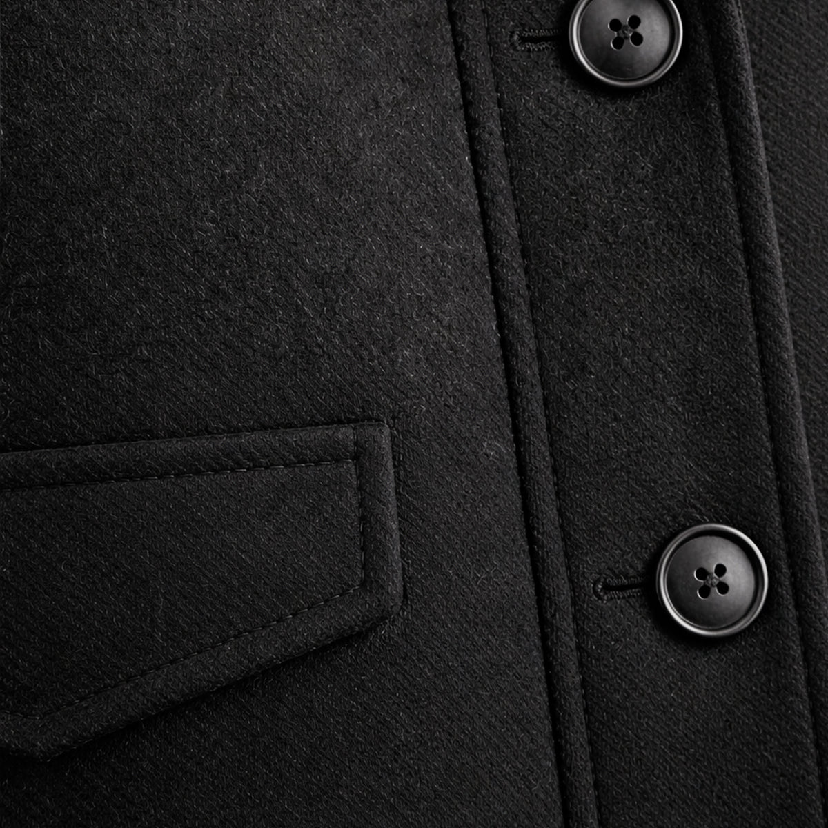 The Windermere Men’s Smart Wool Blend Jacket with Zipper and Button Closure