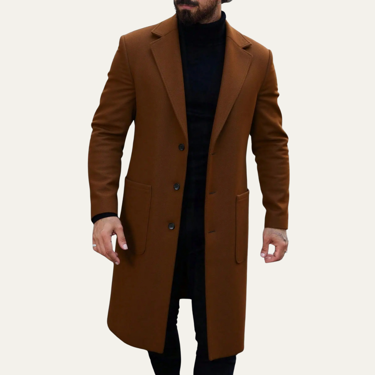 The Richmond Men’s Classic Winter Slim Fit Wool Overcoat