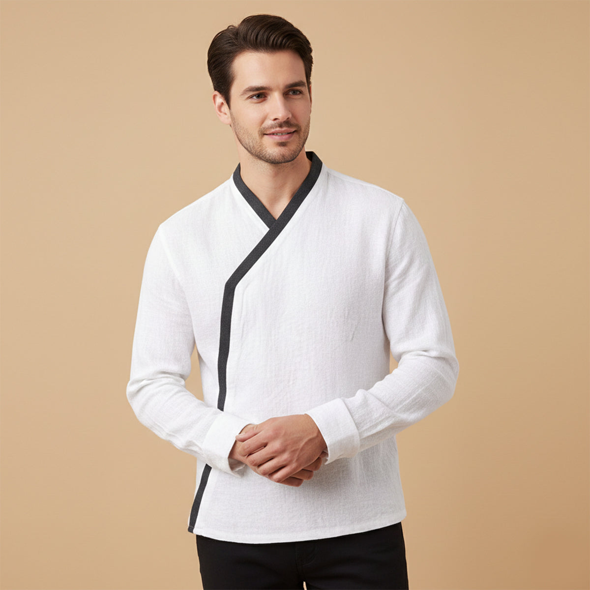The Toulouse Men’s Lightweight V Neck Buttonless Shirt