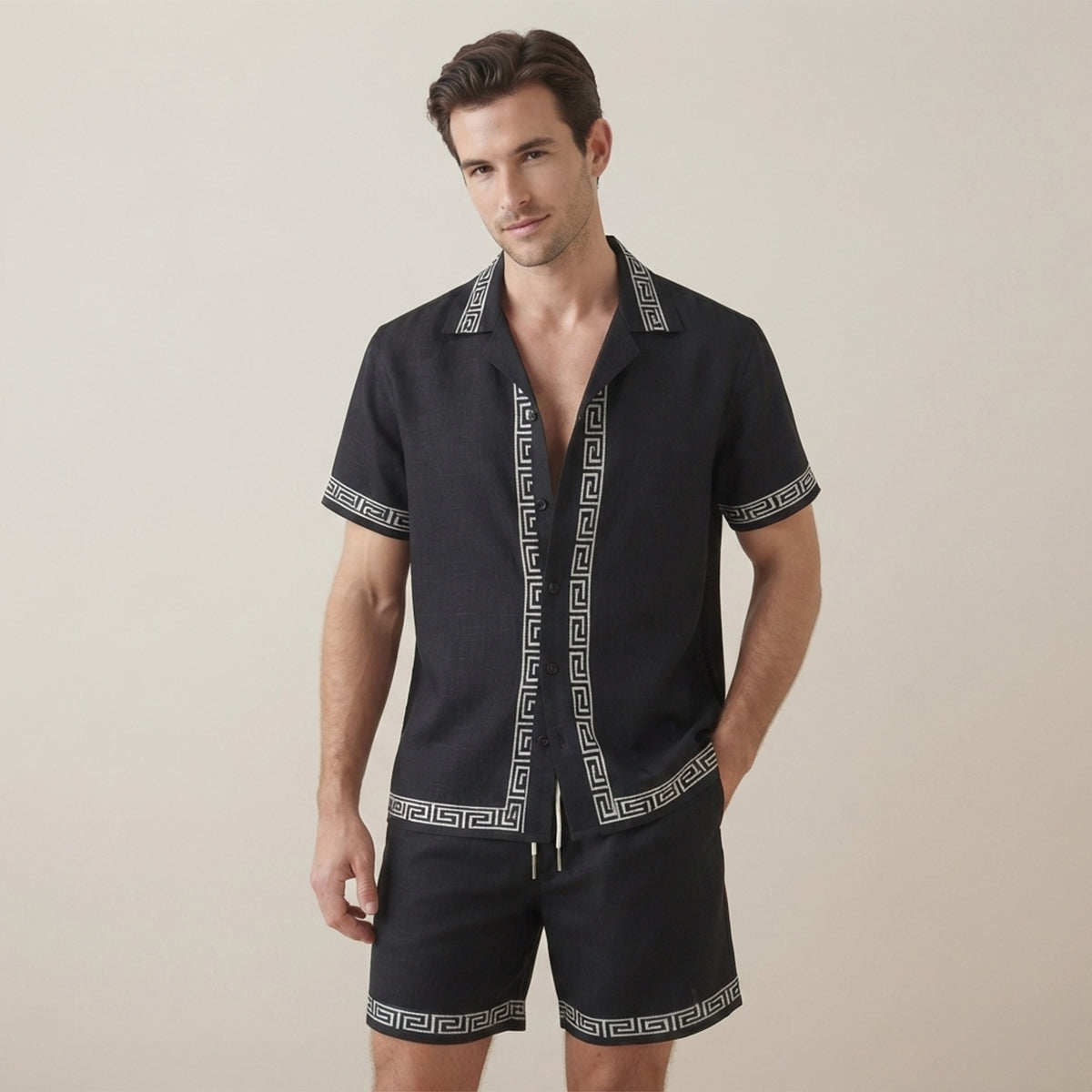 The Glenwood Ridge Men’s Casual Print Set – Shirt & Short