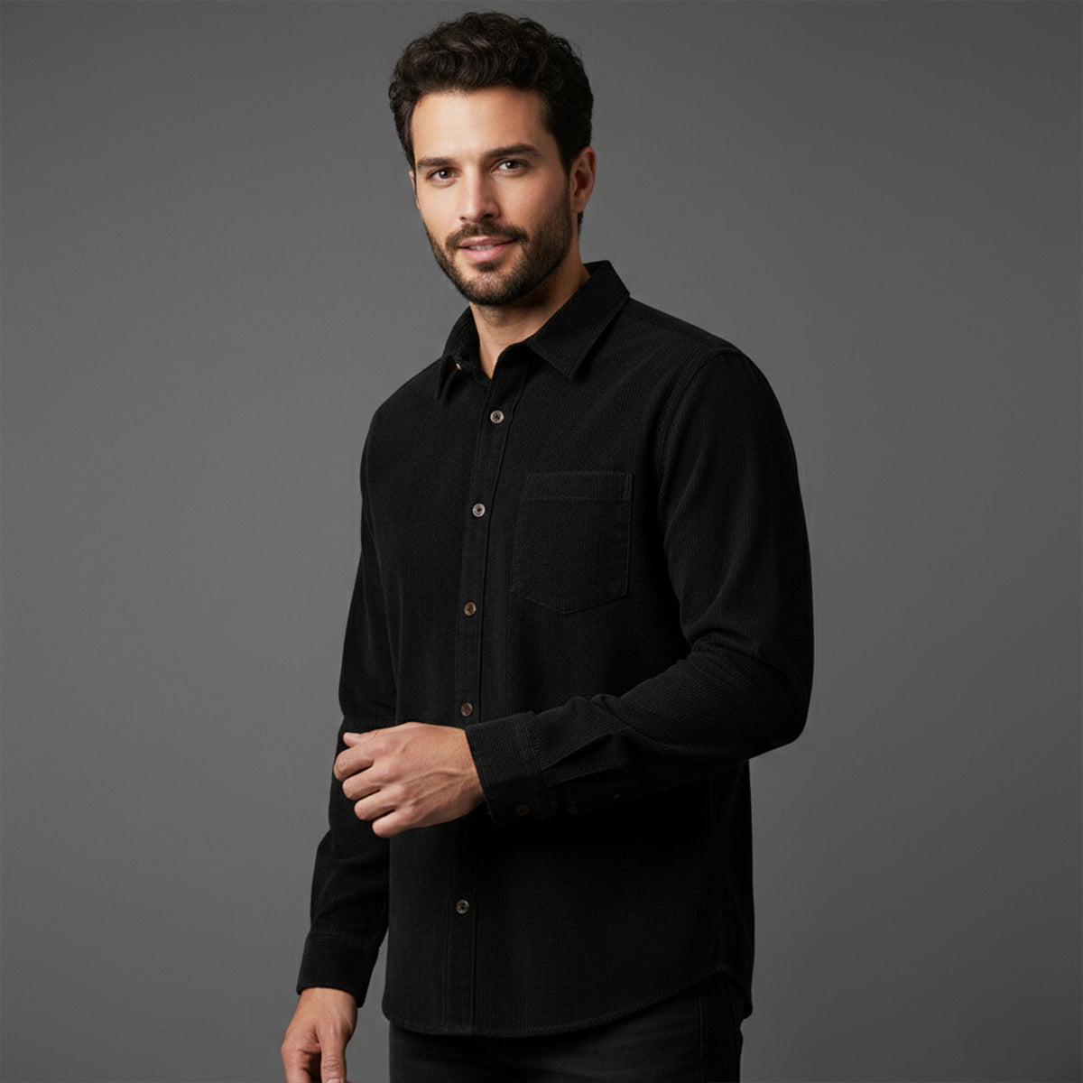 The Appenzell Men’s Solid Color Casual Corduroy Shirt