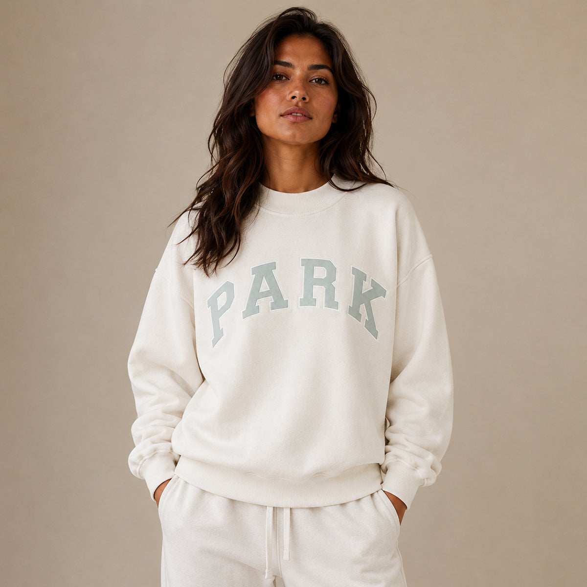 Oversized Mock Neck Varsity Sweatershirt