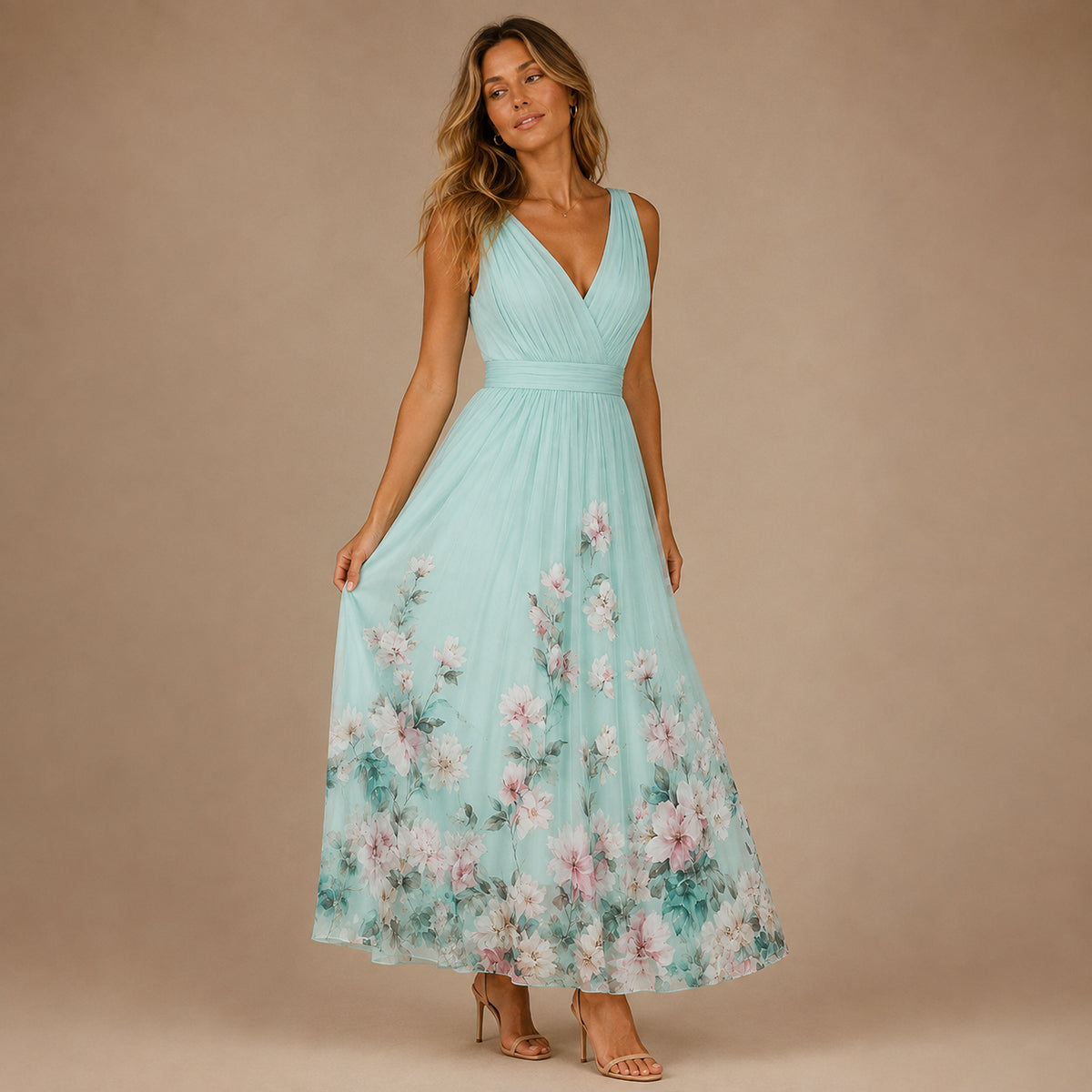 Floral Wedding Guest Maxi Dress