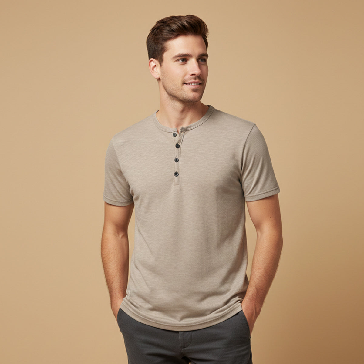 The Windsor Men’s Casual Henley Collar Summer T Shirt