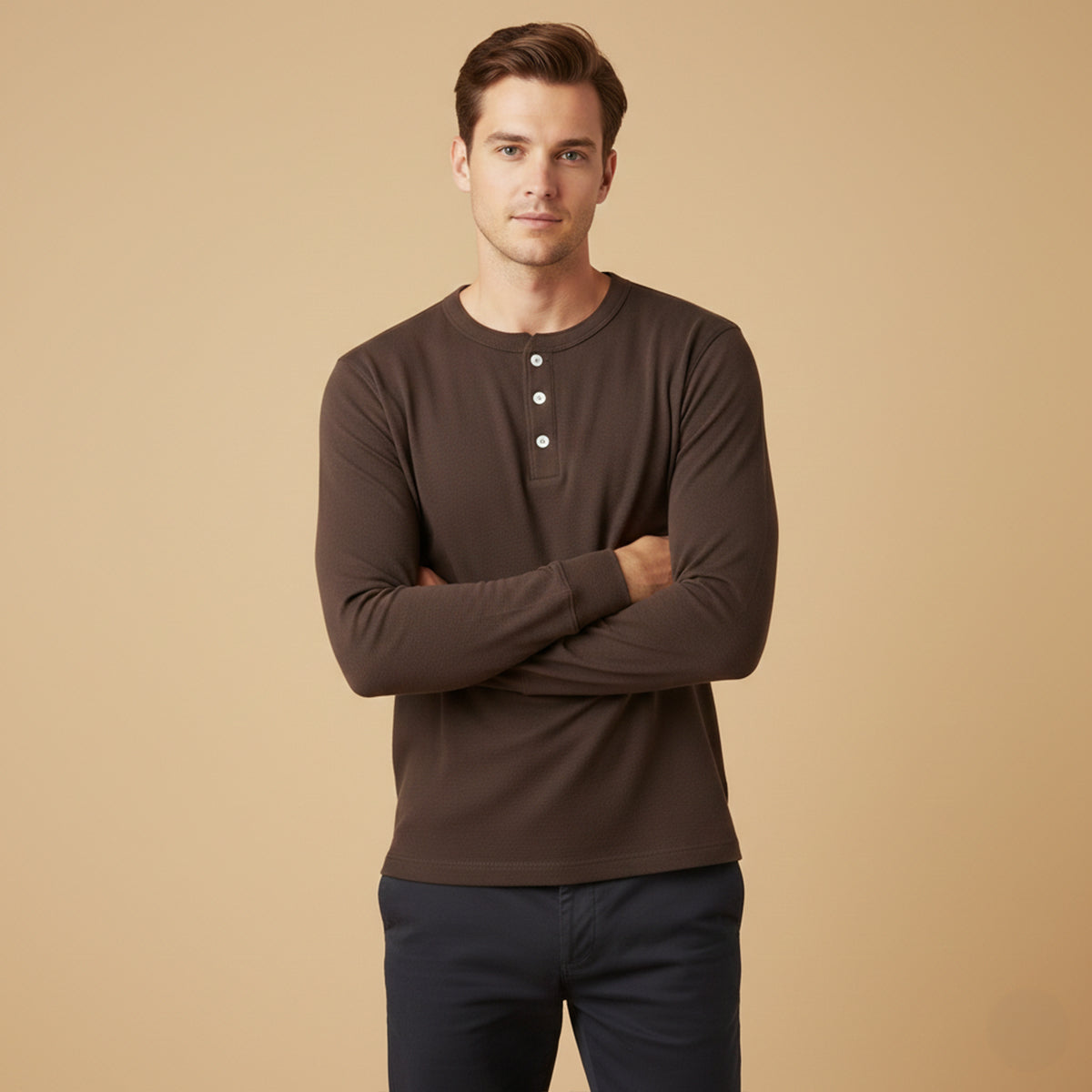 The Umbria Men’s Lightweight Cotton Casual Henley Shirt