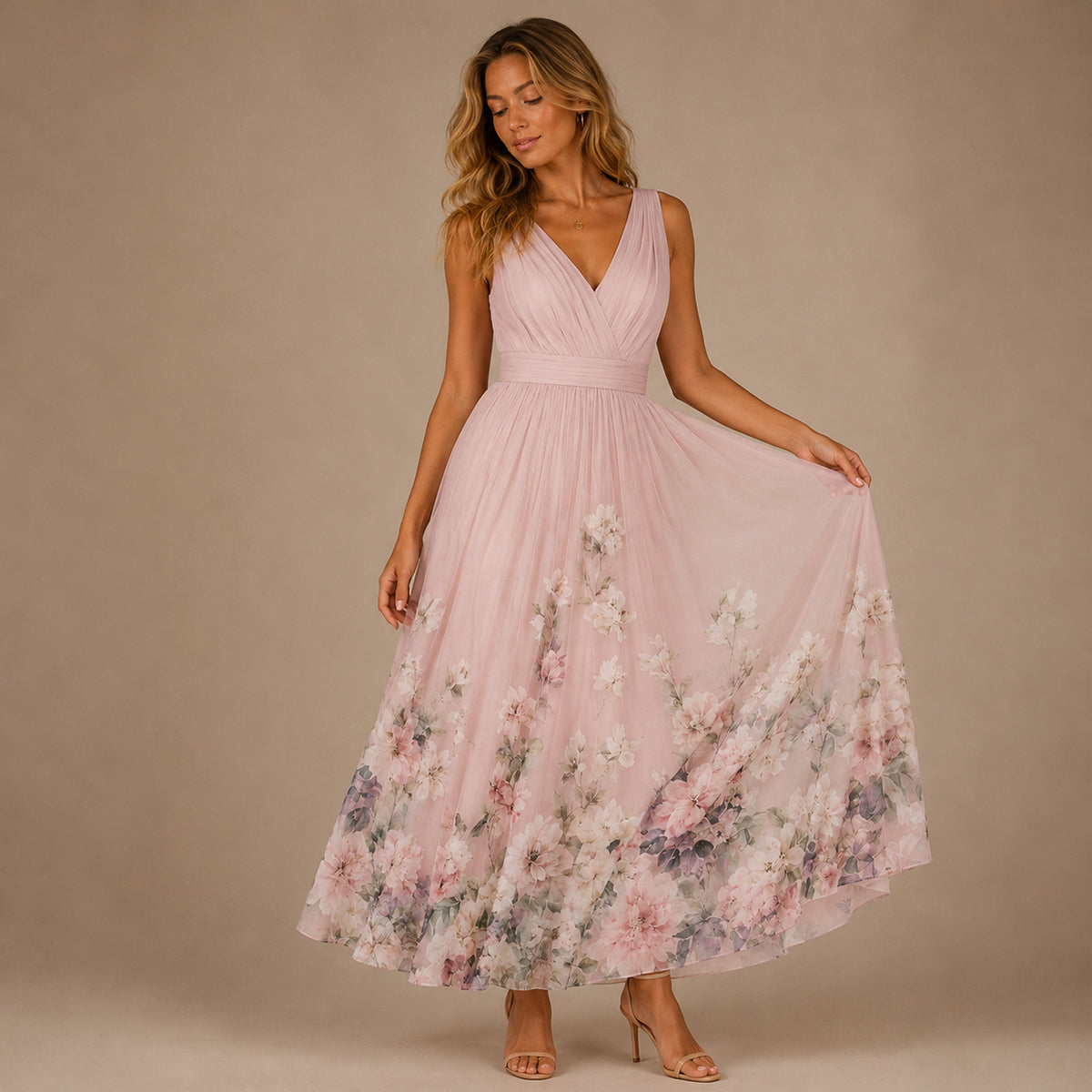 Floral Wedding Guest Maxi Dress