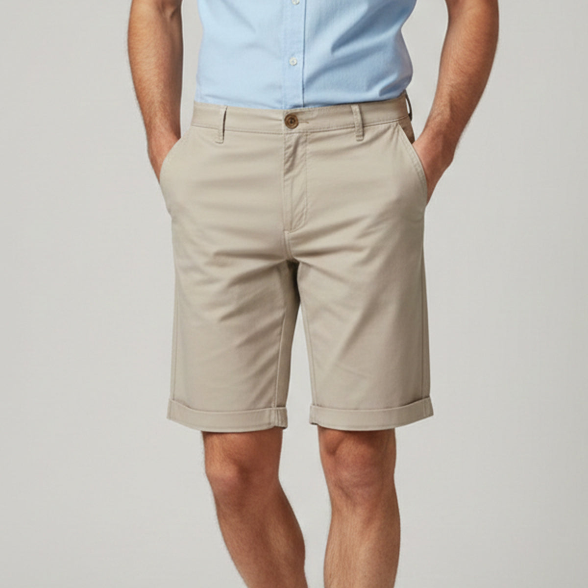 The Roseland Men’s Premium Cotton Flat Front Summer Shorts