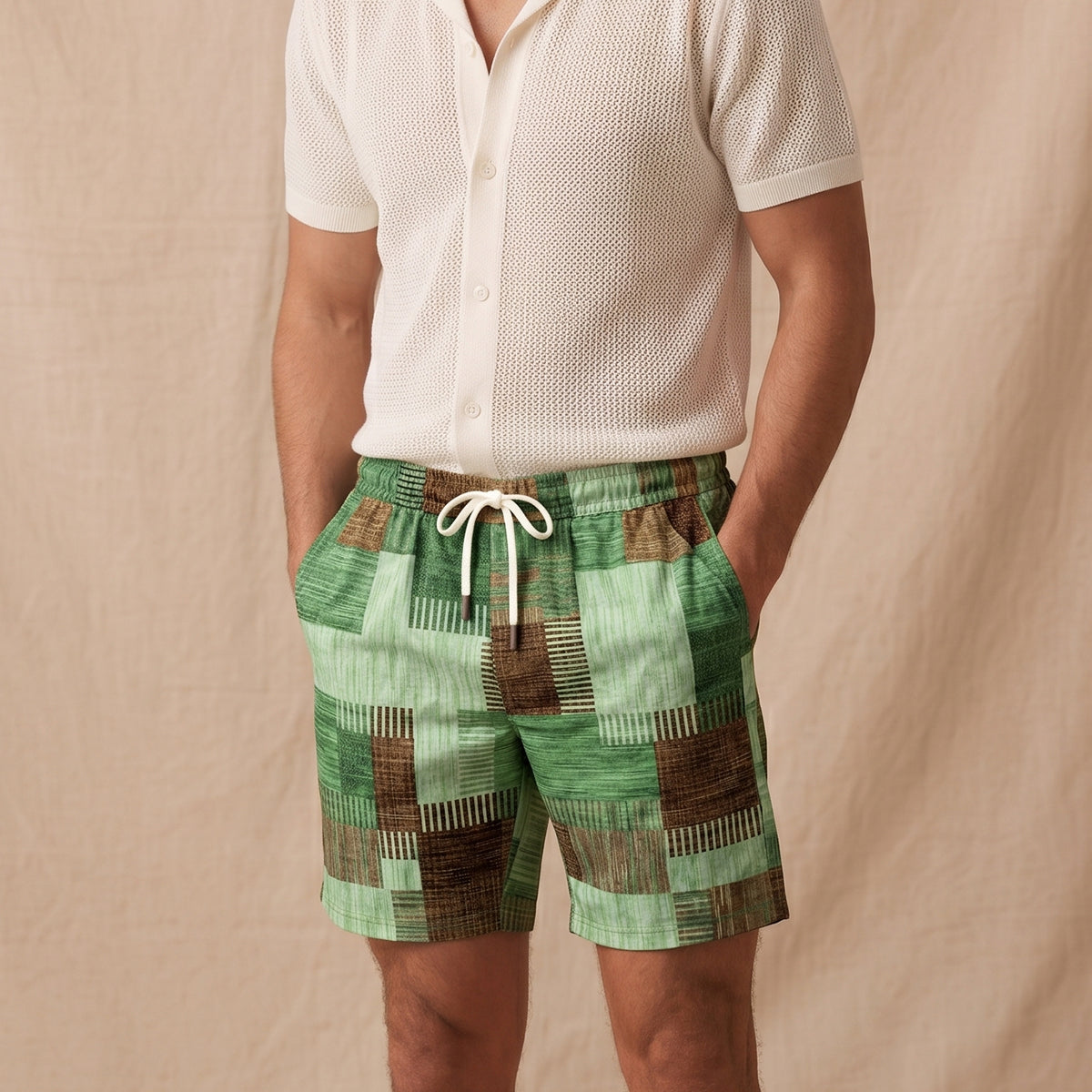 The Stratford Men’s Casual Drawstring Checked Summer Shorts