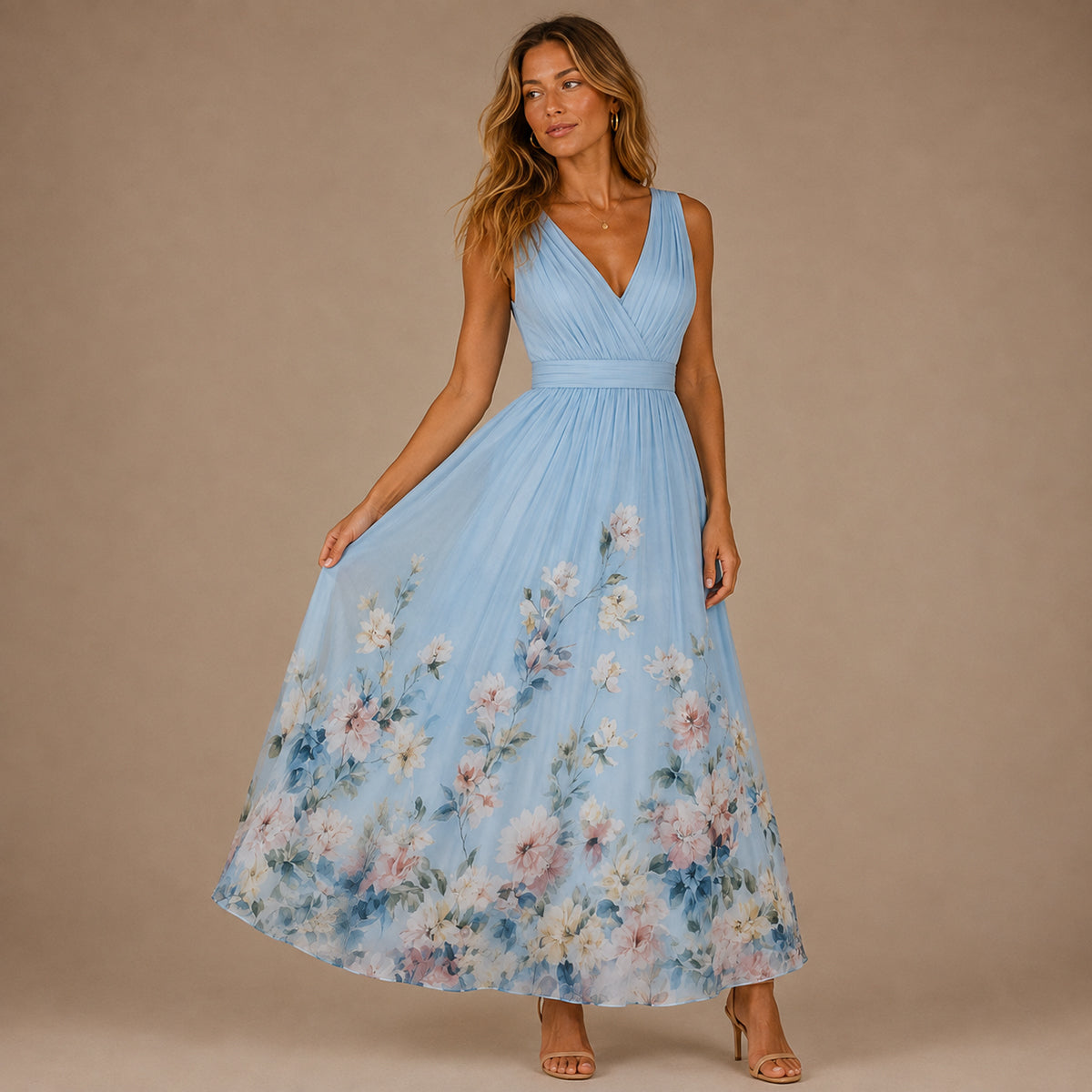 Floral Wedding Guest Maxi Dress
