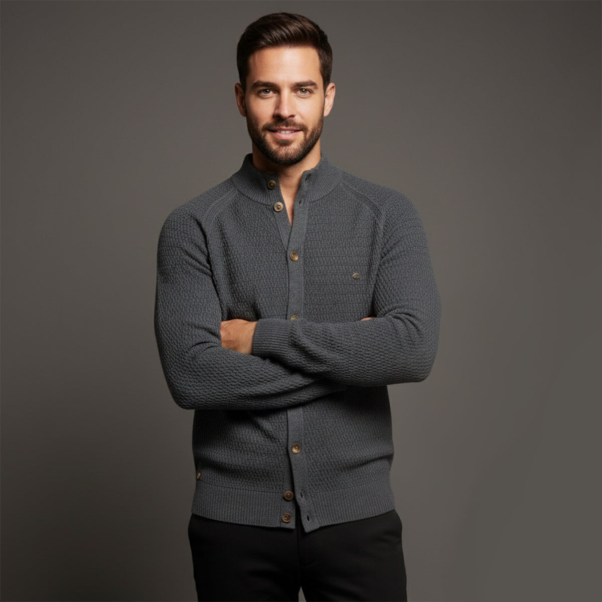 The Caernarfon Men's Casual Button Up Knitted Cotton Cardigan