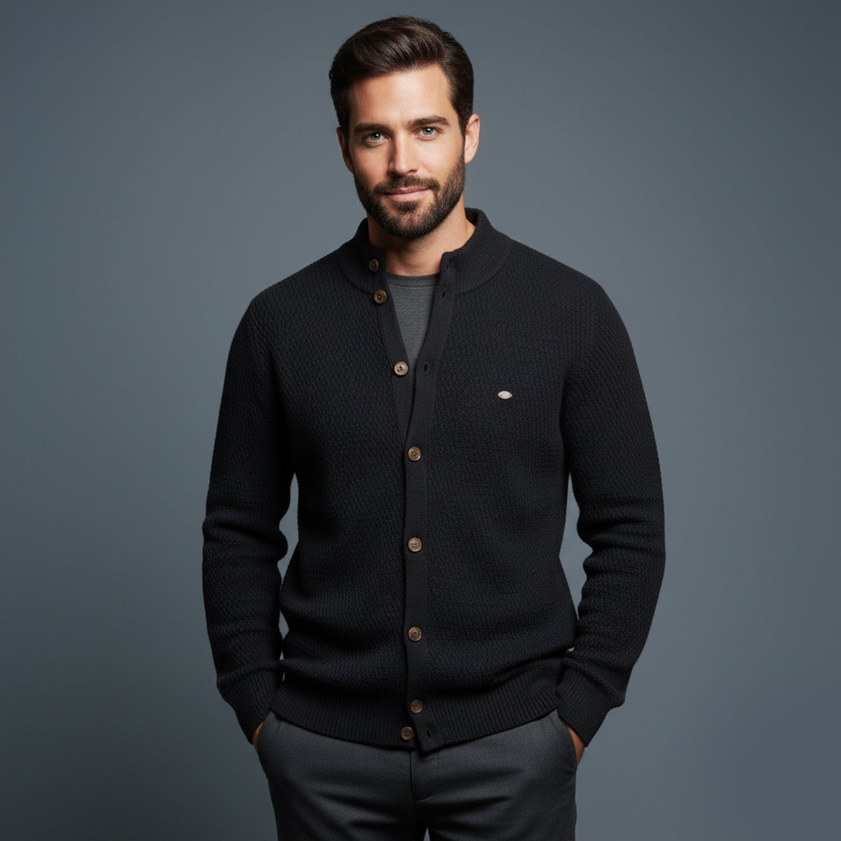 The Caernarfon Men's Casual Button Up Knitted Cotton Cardigan
