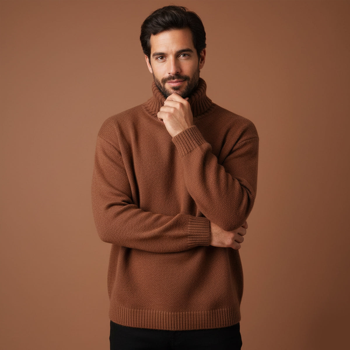 The Aosta Men’s Soft Knit Warm Turtleneck Sweater