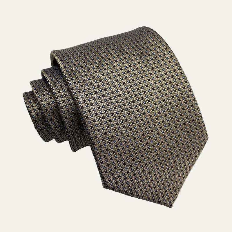 The Monterosso Men’s Luxury Silk Neck Tie - Champagne Gold