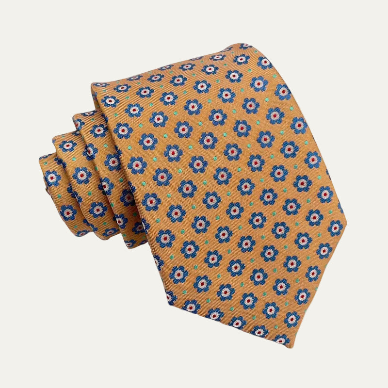 The Monterosso Men’s Luxury Silk Neck Tie - Mustard Yellow