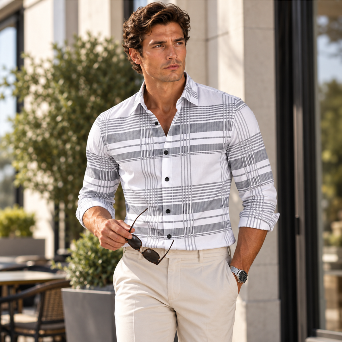 The Ashridge Men’s Classic Plaid Button Down Casual Shirt