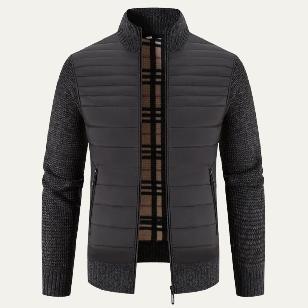 The Hillston Men’s Padded Stand Collar Winter Zip Up Jacket