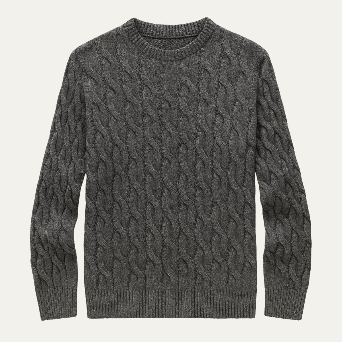The Brookcrest Men's Warm Winter Cable Knit Crewneck Sweater